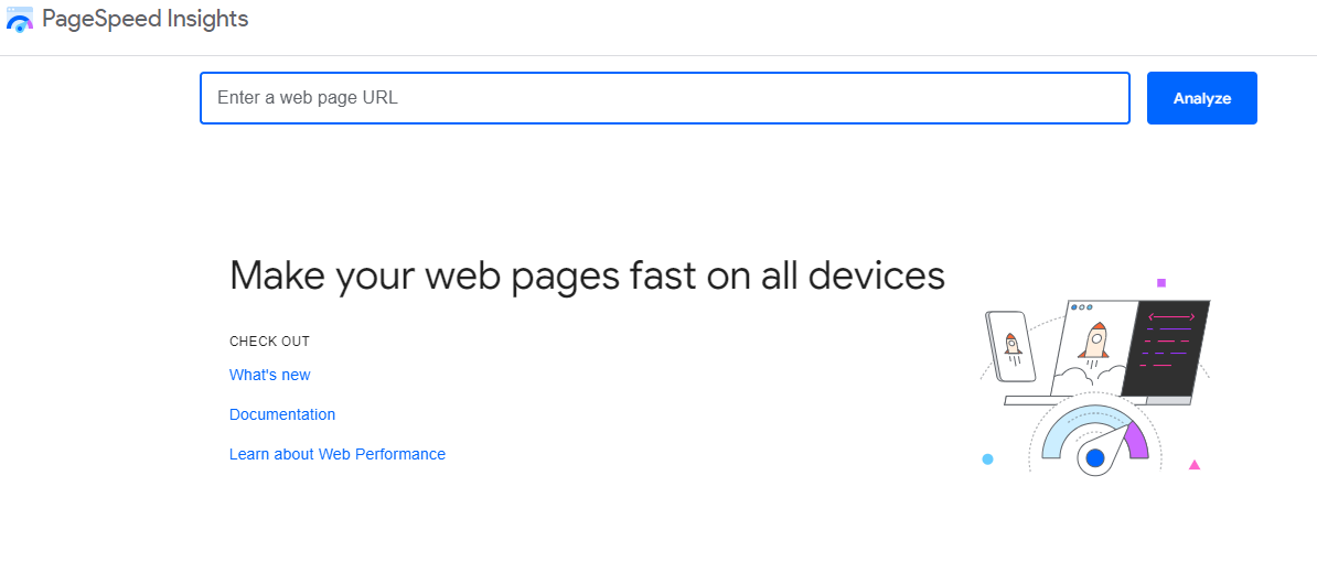 analyse your site speed with pagespeed insights tool
